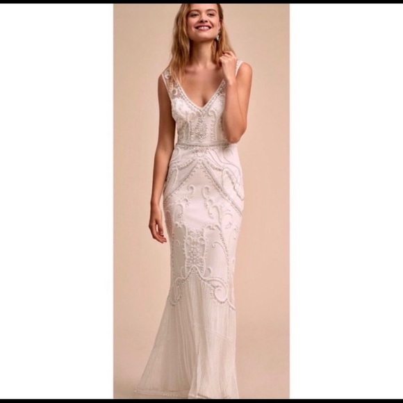 NWT BHlDN Sorrento ivory Formal long - Picture 6 of 9